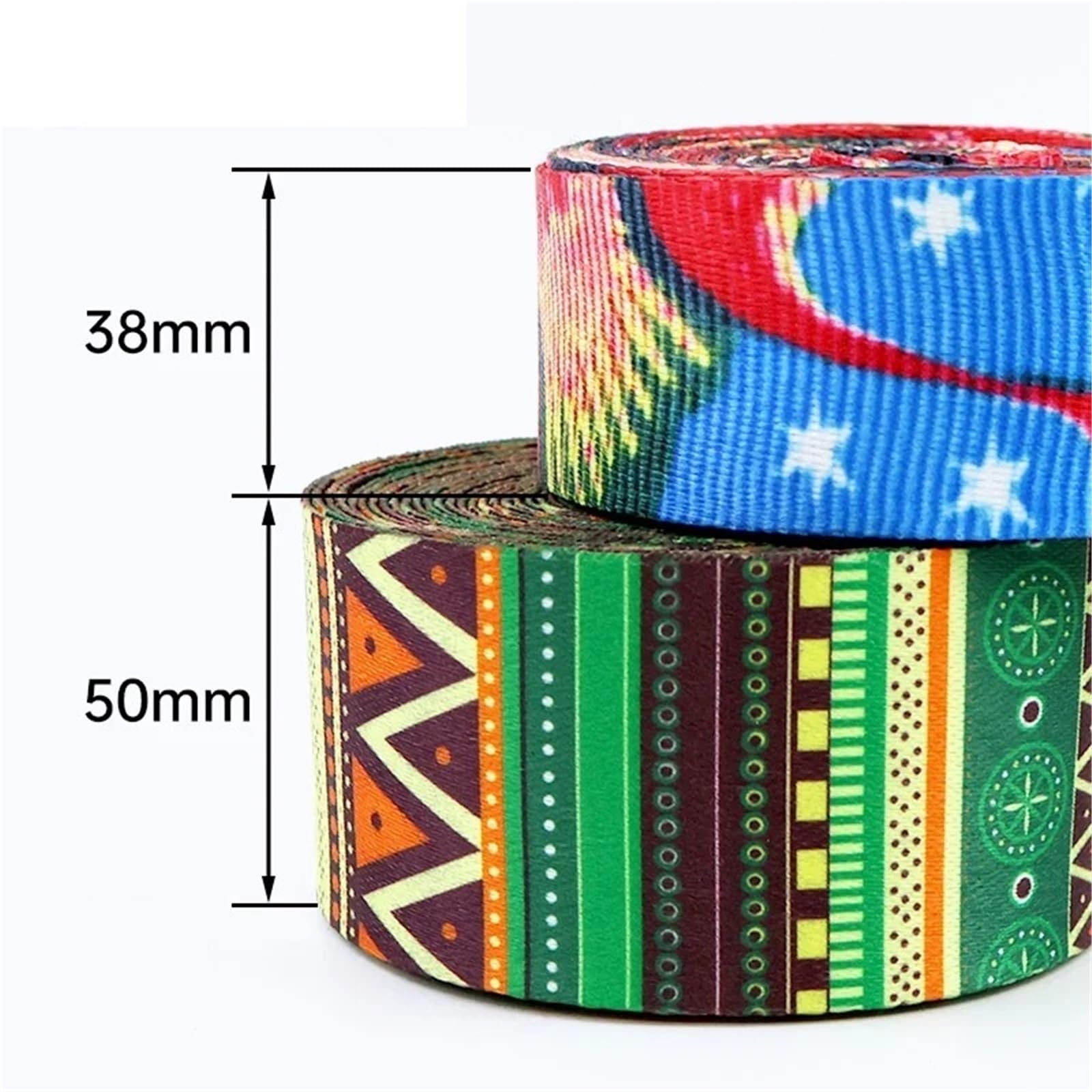 Cinta Jacquard Cinta de correas nailon impresa, 2/5M, 38/50mm, for encuadernación bolsos, accesorios costura DIY(RD033-02,50mm-5Meters)