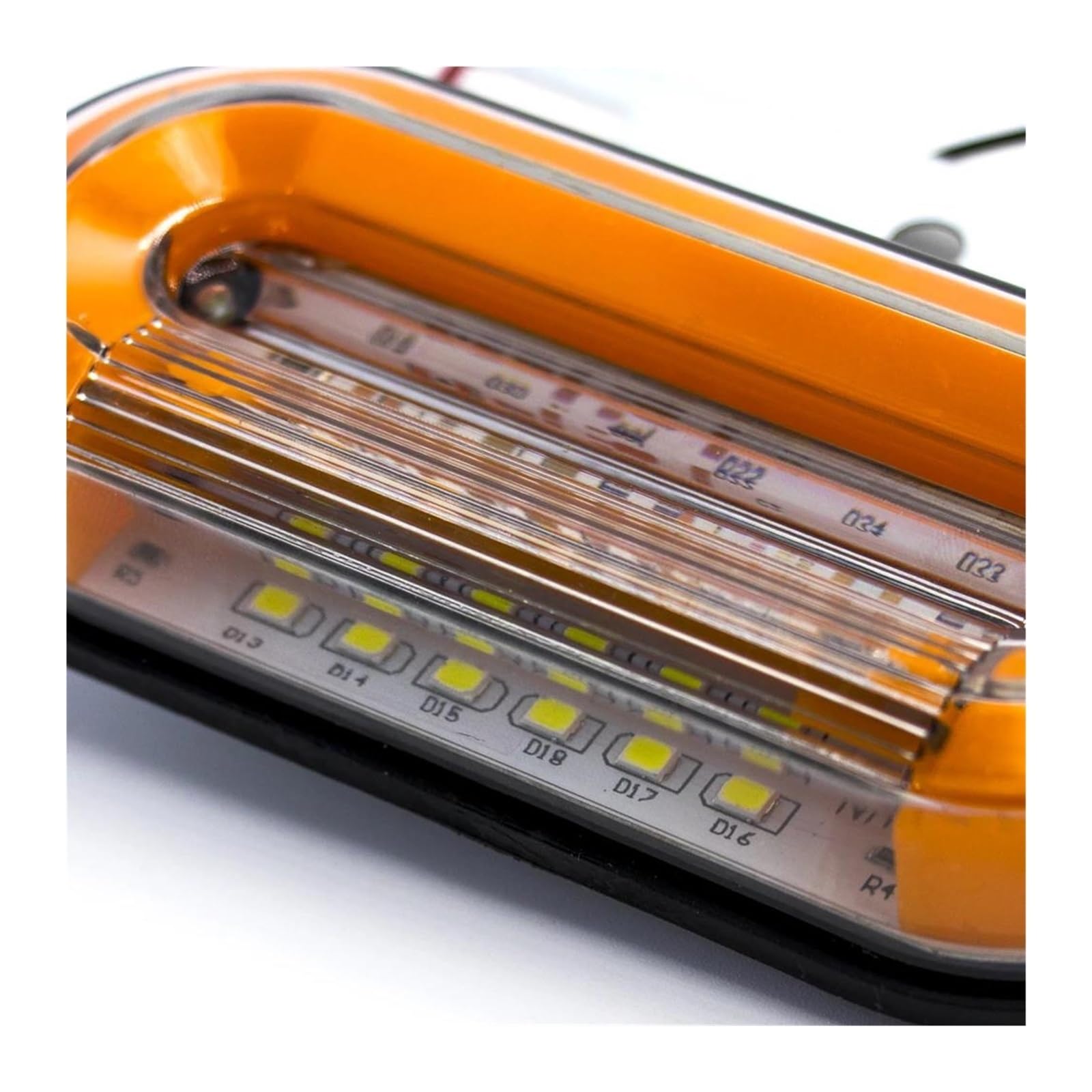 Luz Trasera Luces LED posición Lateral para Coche y camión 4/8 Unidades 12 V/24 V luz Trasera Advertencia 3 Modos para Remolque y camión. Luz Indicadora Freno(8X Yellow)