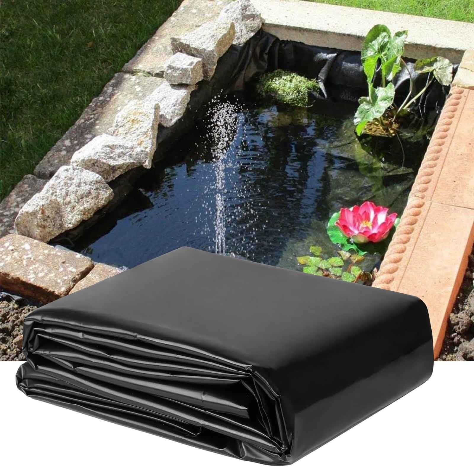 DMCHENGMA Pond Liner - Small Ponds Lining Waterproof Membrane Underlay, Outdoor Ponds Black HDPE Film, Preformed Pool Liners for Garden Fish Ponds, Water Features & Streams(2x5m(6.5x16.4ft))