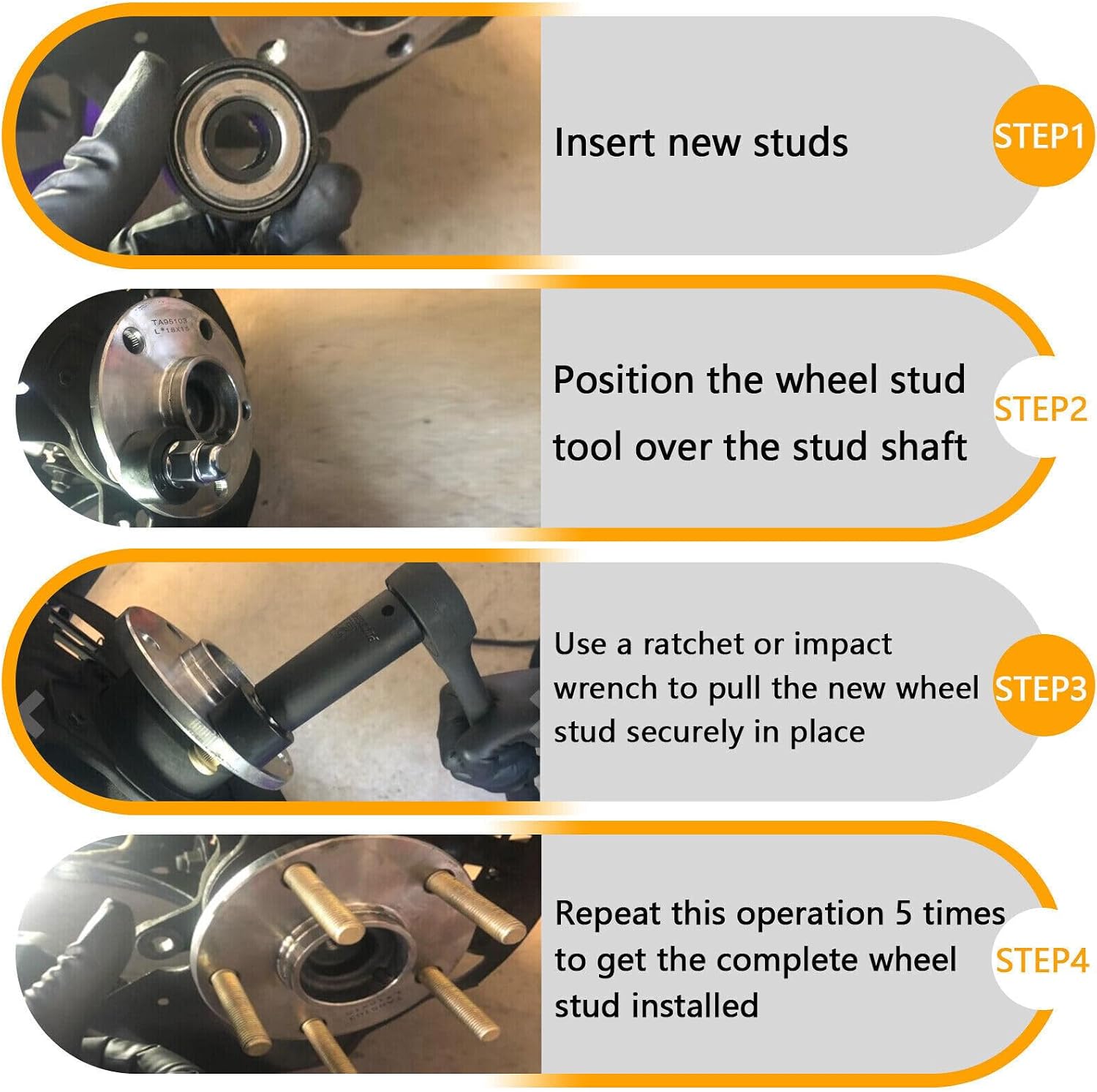 22800 Wheel Stud Installer,Wheel Stud Installer Tool,Tire Stud Tool,Wheel Stud Installer Replace,Compatible with Most All Automotive Wheels and Light-Duty Truck Wheel Stud