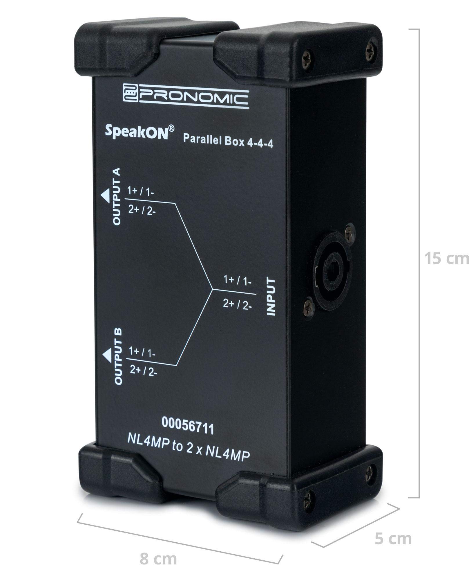 Pronomic Boîte Parallèle Speakon 4-4-4 - Splitter pour câble Speakon - divise un signal 2 ou 4 pôles en 2 signaux - connecteurs Neutrik d'origine - boîtier robuste en acier - noir