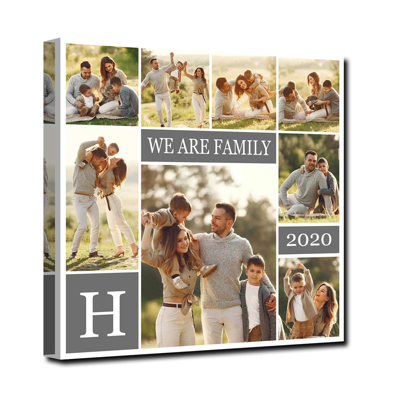 CXHOSTENT Personalized Canvas Wall Art with Your Photos Custom Multi Collage Photo Canvas Print Customized Pictures Upload your Photo Images Home Decor (Custom-A10, 25.00 x 25.00 cms)