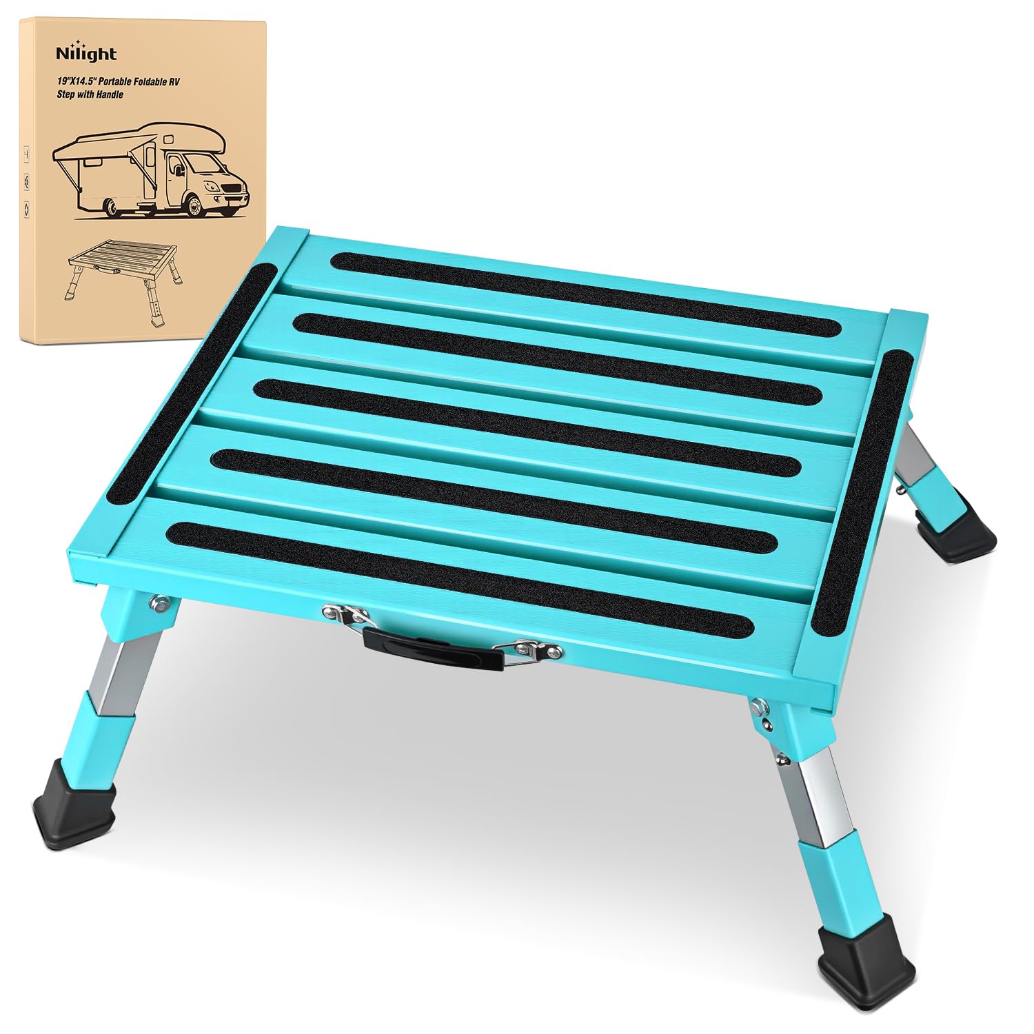 Photo 1 of Nilight RV Step Stool, 19x14.5 Folding Platform Steps, 4 Levels Adjustable