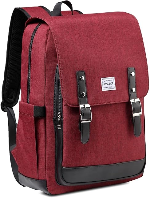 RAVUO Backpack for Women, Water Resistant School Backpack Men Fits 15.6 Inch Laptop Travel College Backpack Rucksack School Bag (Burgundy)