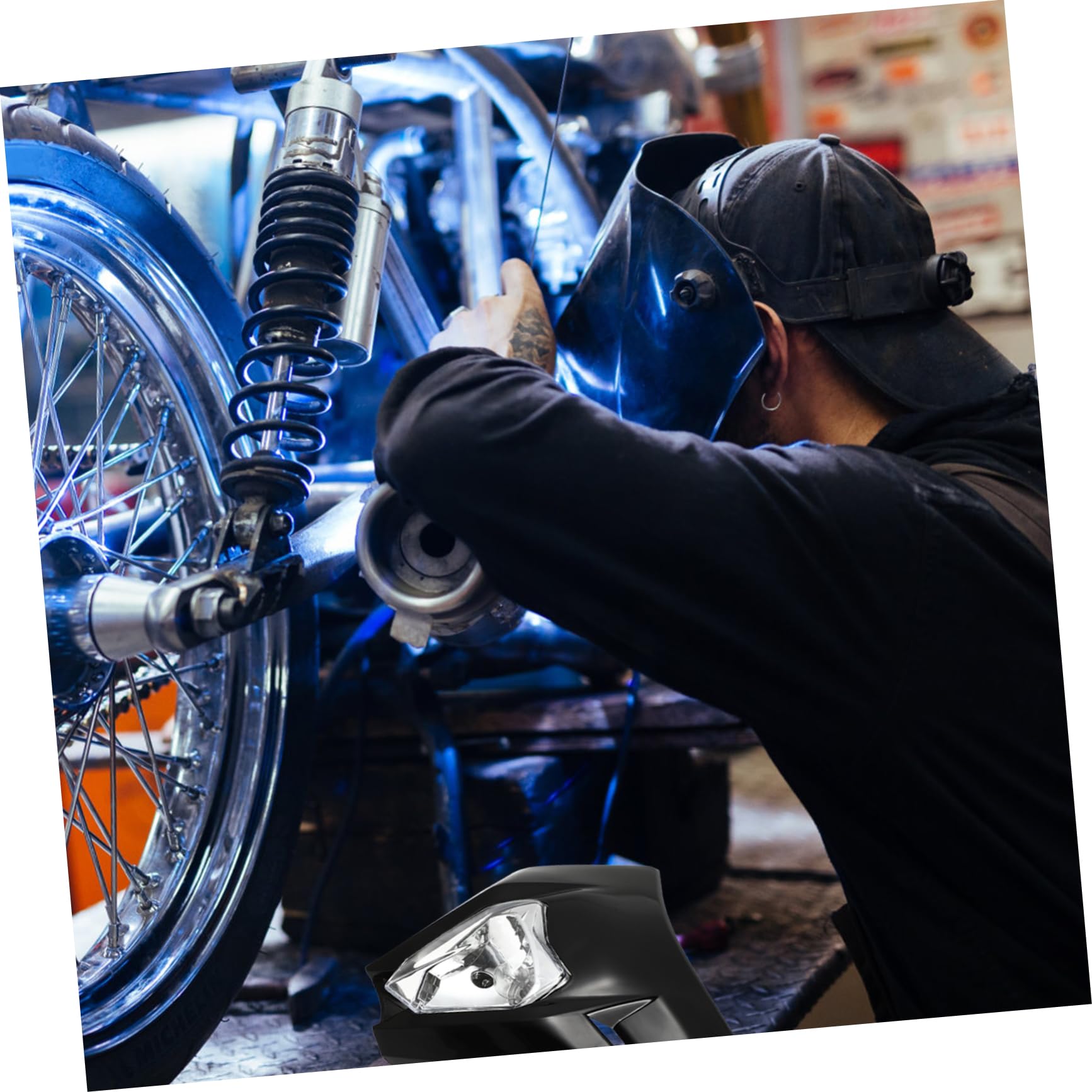 ULTECHNOVO Faro da Motocross LED Luce Anteriore per Moto Realizzata Materiali di Assicura un Funzionamento Stabile Durante la Guida Notturna Condizioni di Maltempo