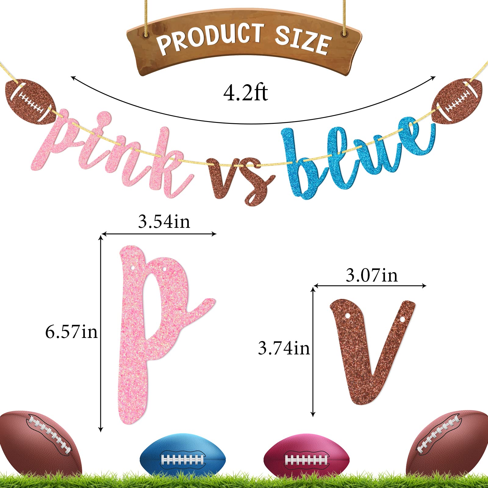 Ticuenicoa Fußball Gender Reveal Hintergrund 2,1x1,5 M - Rosa/blau Für Babyshower-Party Mit Sport-Motiv