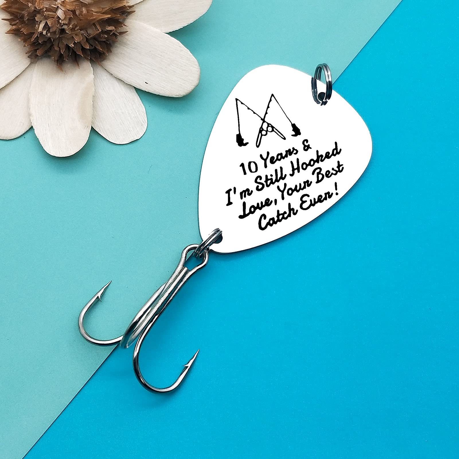 Engraved Fishing Hook Gift For Husband/Boyfriend - "You Are The Best Catch" Stainless Steel Lure For Anglers (Anniversary, Birthday, Christmas)