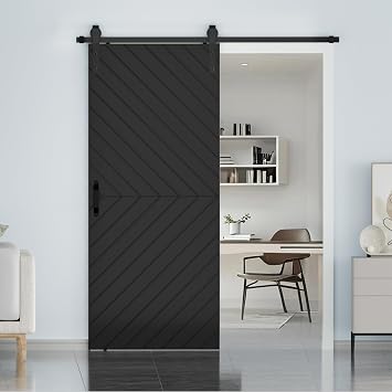 JUBEST 36 in. x 84 in. Sliding Barn Door Modern Door with 6FT Hardware Kit