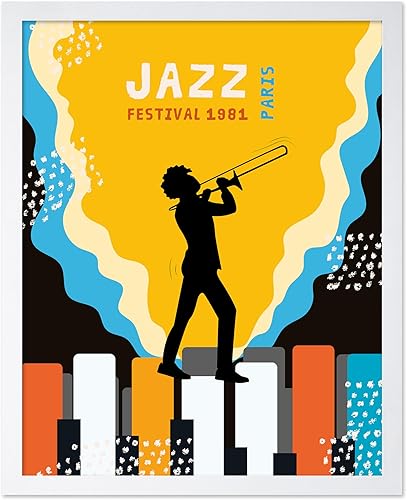 Vista 344 de Poster Master Póster de jazz vintage, impresión retro del festival de jazz de París, arte musical, regalo ideal para hombres, mujeres, músicos