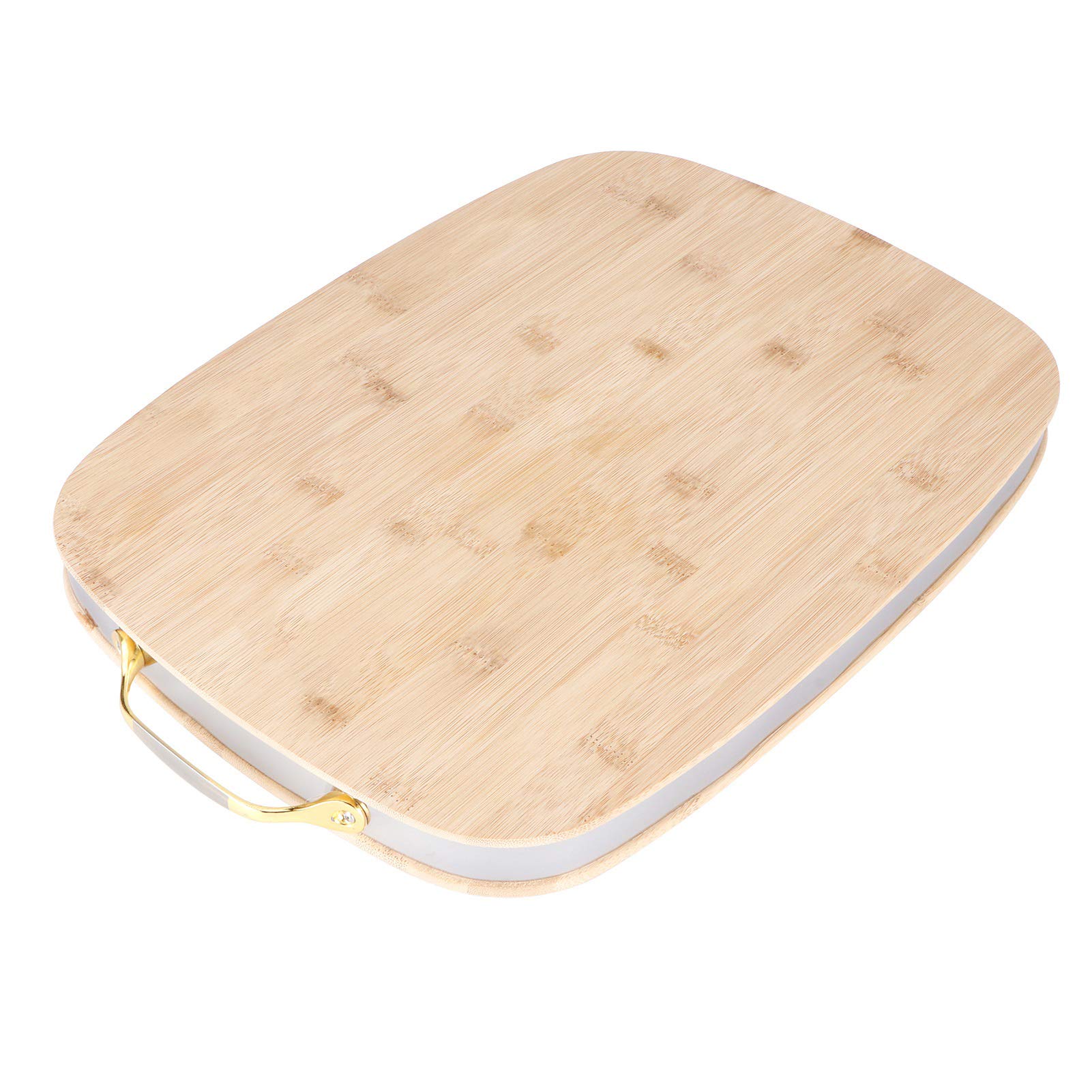Cocoarm Bambusowa Deska do Krojenia Deska do Krojenia 40 X 30 X 3,4 Cm Prostokątna Ciasta z Metalowym Uchwytem Grube Bambusowe Narzędzie Kuchenne Przygotowywania Posiłków Krojenie Chleba Mięso Warzywa