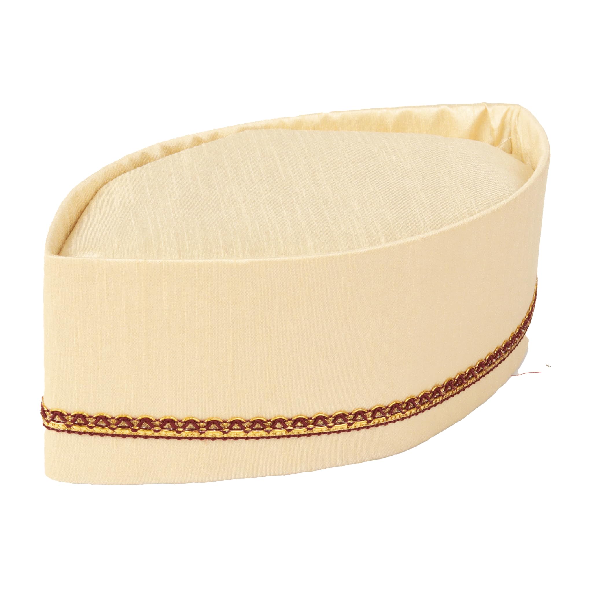 PRIYAKANT SAFAWALA Traditional Handstitch Ready to Wear Dupion Topi/Cap/Turban for Wedding, Pooja and Traditional Function Use It, [Size - Free, Off White]-image-43