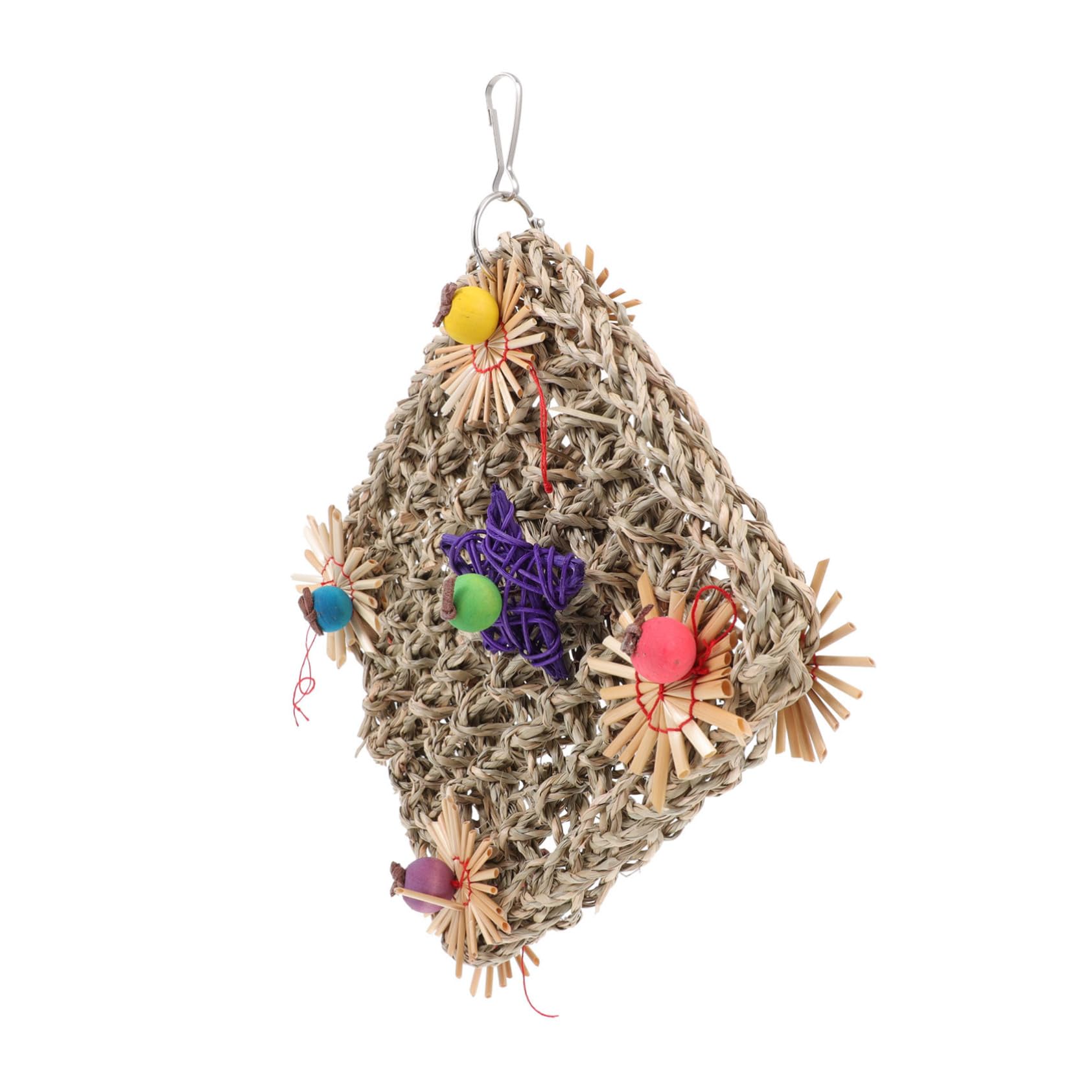 Beaupretty 2pièces Jouet à Mâcher pour Oiseaux Réseau Herbe Tissé Accessoire pour Perroquets Toy à Grimper pour Oiseaux Et Accessoires pour Cage