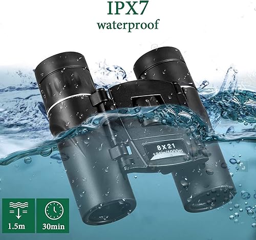 Miniatura 5 de Qisebin Mini prismáticos de bolsillo, vidrio óptico completo, prismáticos plegables ligeros para conciertos de ópera, viajes, senderismo,