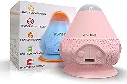 Bola de massagem vibratória com calor e ventosa, ferramenta de automassagem para alívio muscular profundo dos tecidos, recuperação física mãos livres para costas, pescoço, pernas, massageador