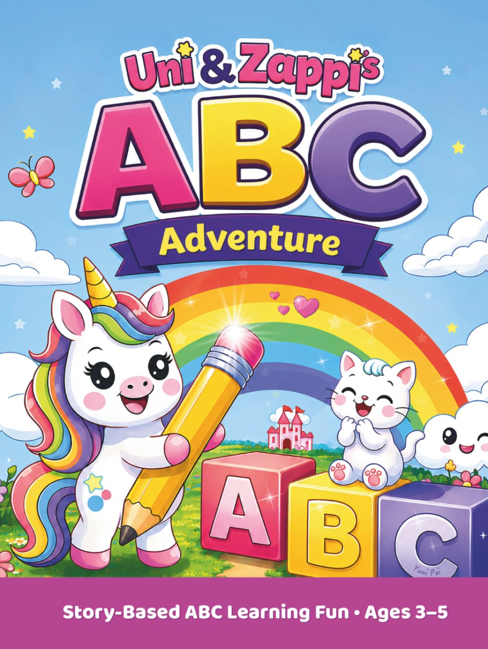 UNI & ZAPPI'S ABC ADVENTURE: A Cute Unicorn & Kitten Coloring & Activity Book Keepsake for Kids Ages 3–5 | ABC Letter Tracing, First Words, Games, Counting & Preschool Learning Fun!