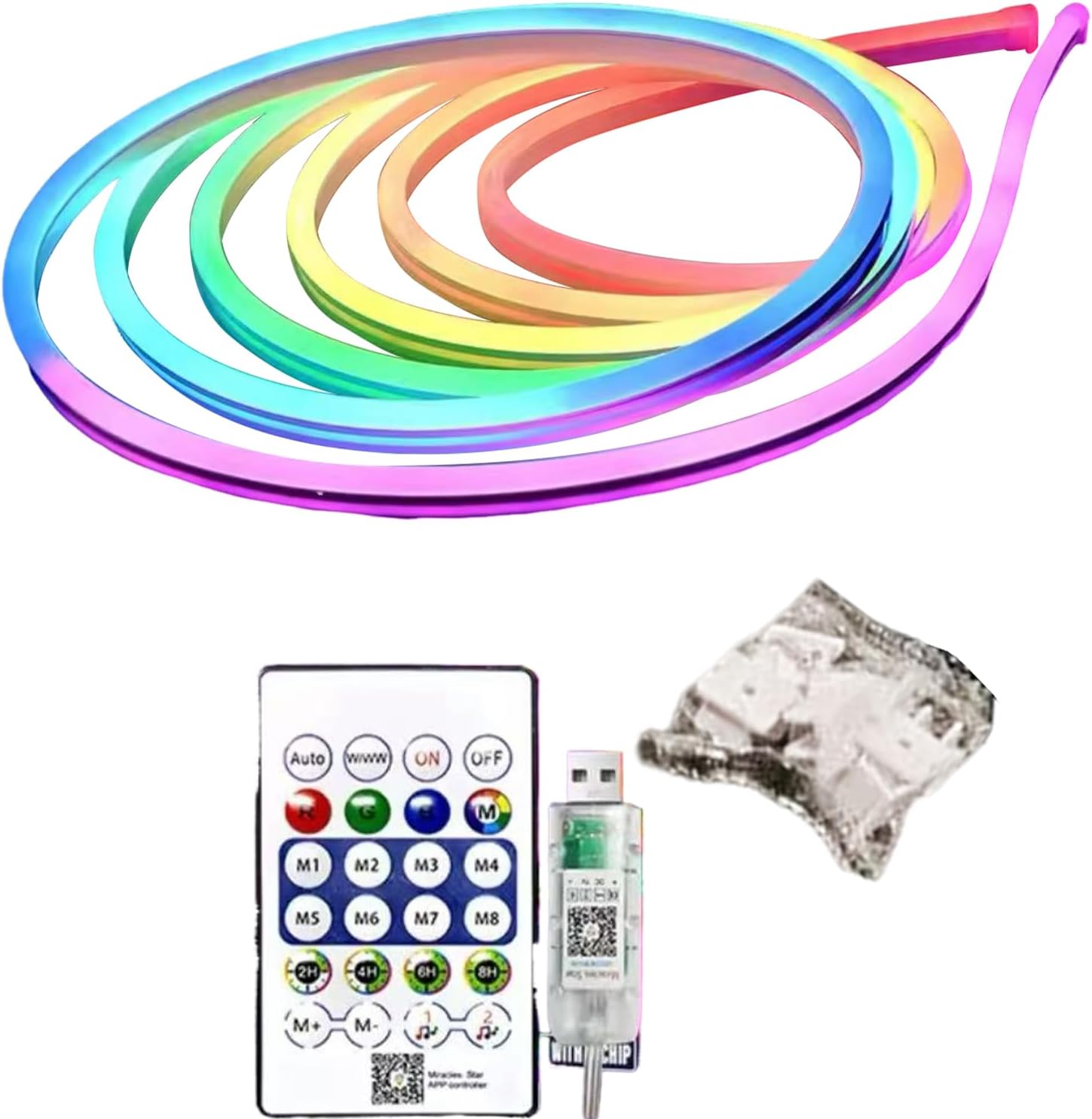 Generisch Colourful Flexible LED Light Strip - //5m Smart App & Music Control | USB Neon Strip with IC Flow Light | Voice Control for Living Room, Bedroom & Playroom