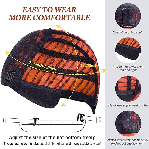 Miniatura 5 de Pelucas largas de colores para mujer, peluca ondulada con raya en medio, peluca sintética para cosplay, pelucas de fiesta (jengibre)