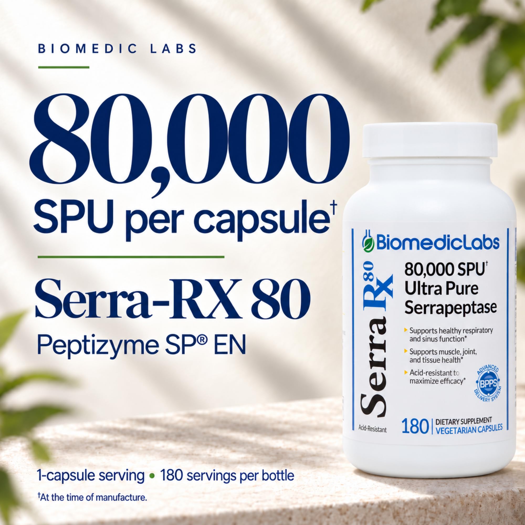 Biomedic Labs Serra-RX 80 Serrapeptase, 80,000 SPU, 180 Capsules — Amazon image 5