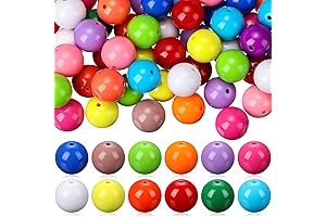 Huquary 170Pcs Round Bubblegum Beads 20mm Chunky Bead Necklace Crafts Making