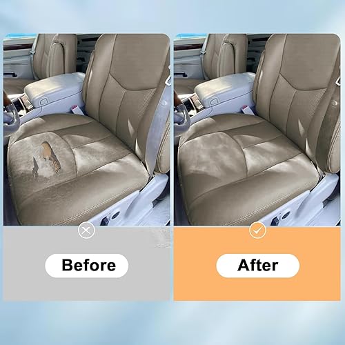 Miniatura 3 de Funda de asiento de repuesto de cuero marrón claro neutro para el lado del conductor, compatible con Cadillac Escalade ESV EXT 2003 2004 2005 2006