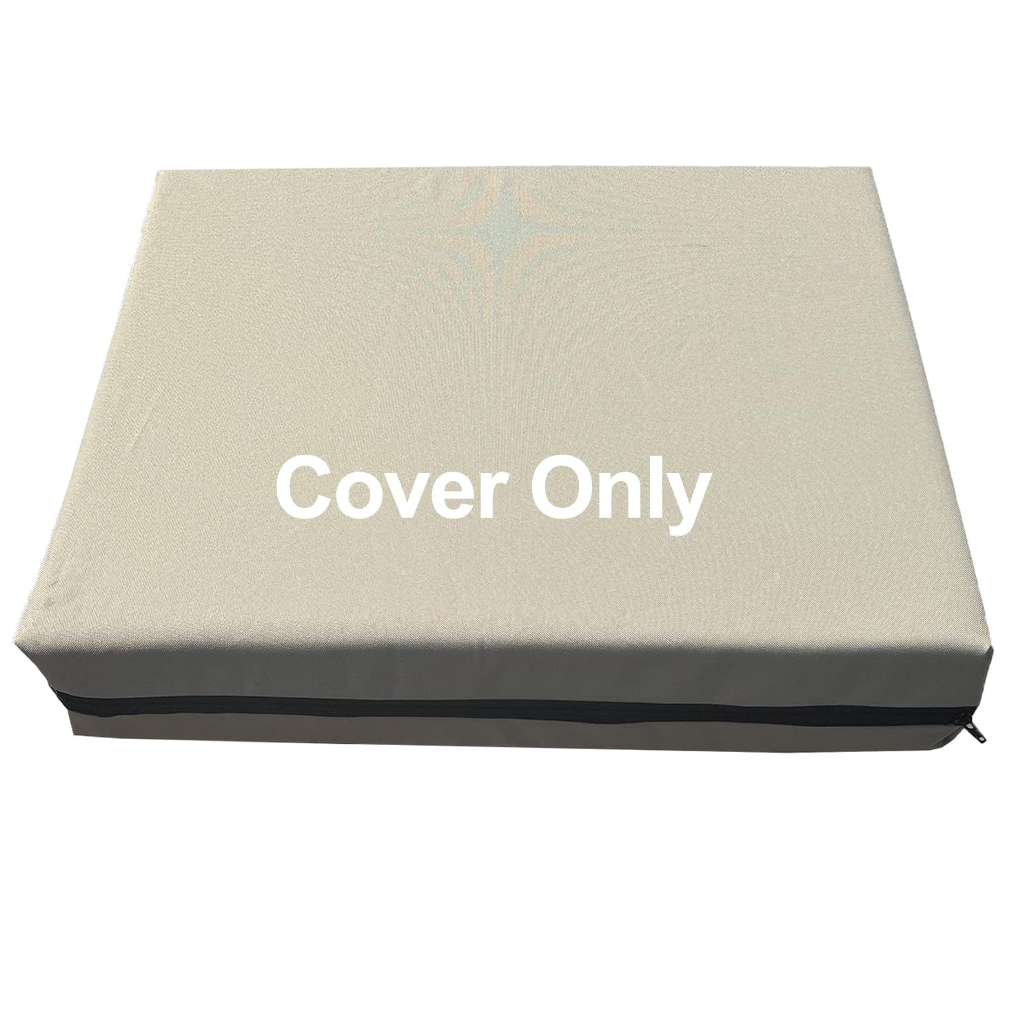 Pinkfairy Garden Chair Replacement Seat Cushion Cover Only – 10cm (4") Thick Pad Cover for Rattan Patio & Sofas, Water-Repellent Zippered Encasement, Machine Washable (Sand, 45 x 50cm / 18" x 20") — image 1