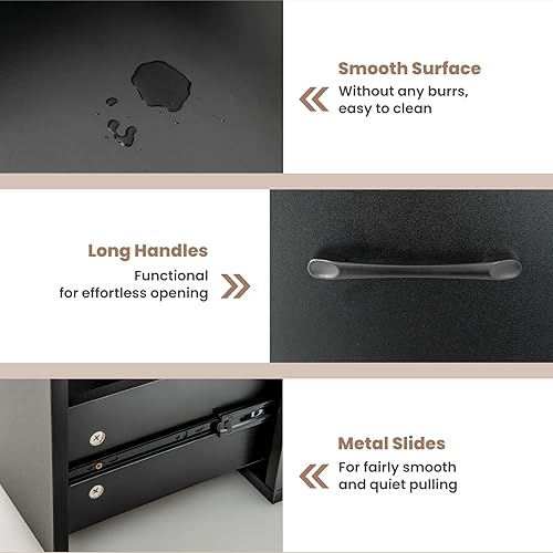 Miniatura 7 de Giantex Estantería de 4 niveles de 74 pulgadas de alto con cajones, estantería estrecha negra independiente con kits antivuelcos, armario de