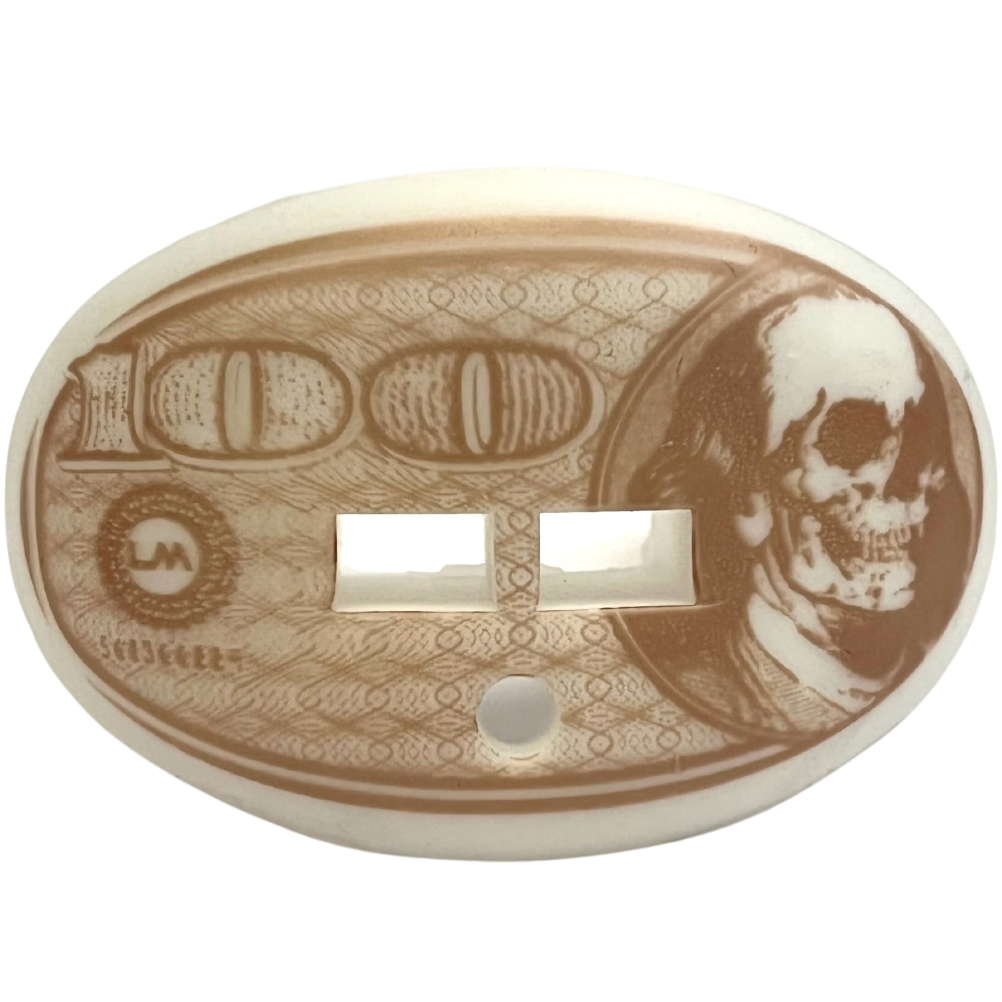 Loudmouth Money Football Mouth Guard with Detachable Helment Strap (White/Gold)