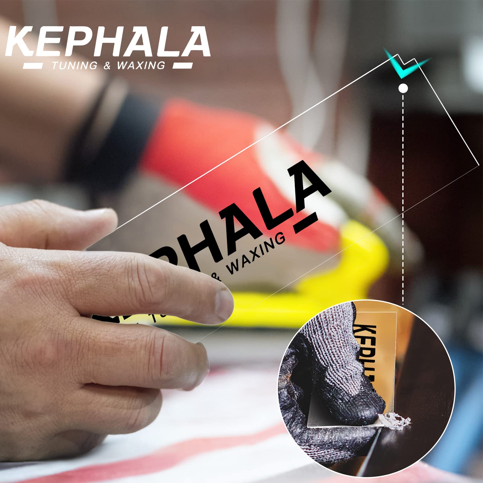 KEPHALA - Rascador de cera de esquí resistente con muesca derecha para quitar la cera extra enfriada de las tablas de snowboard