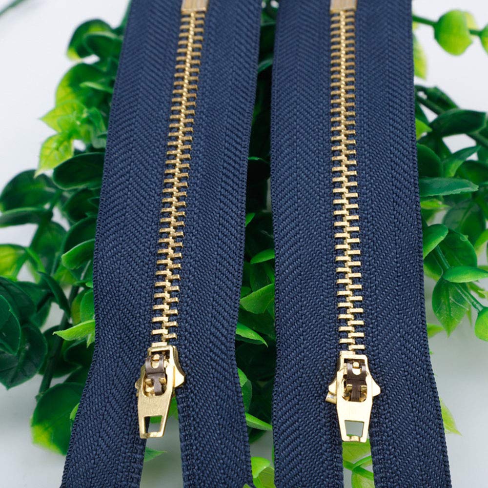 Amazon.com: PZRT 2pcs Golden Brass Alloy Jean Zipper, 4 Inch Close
