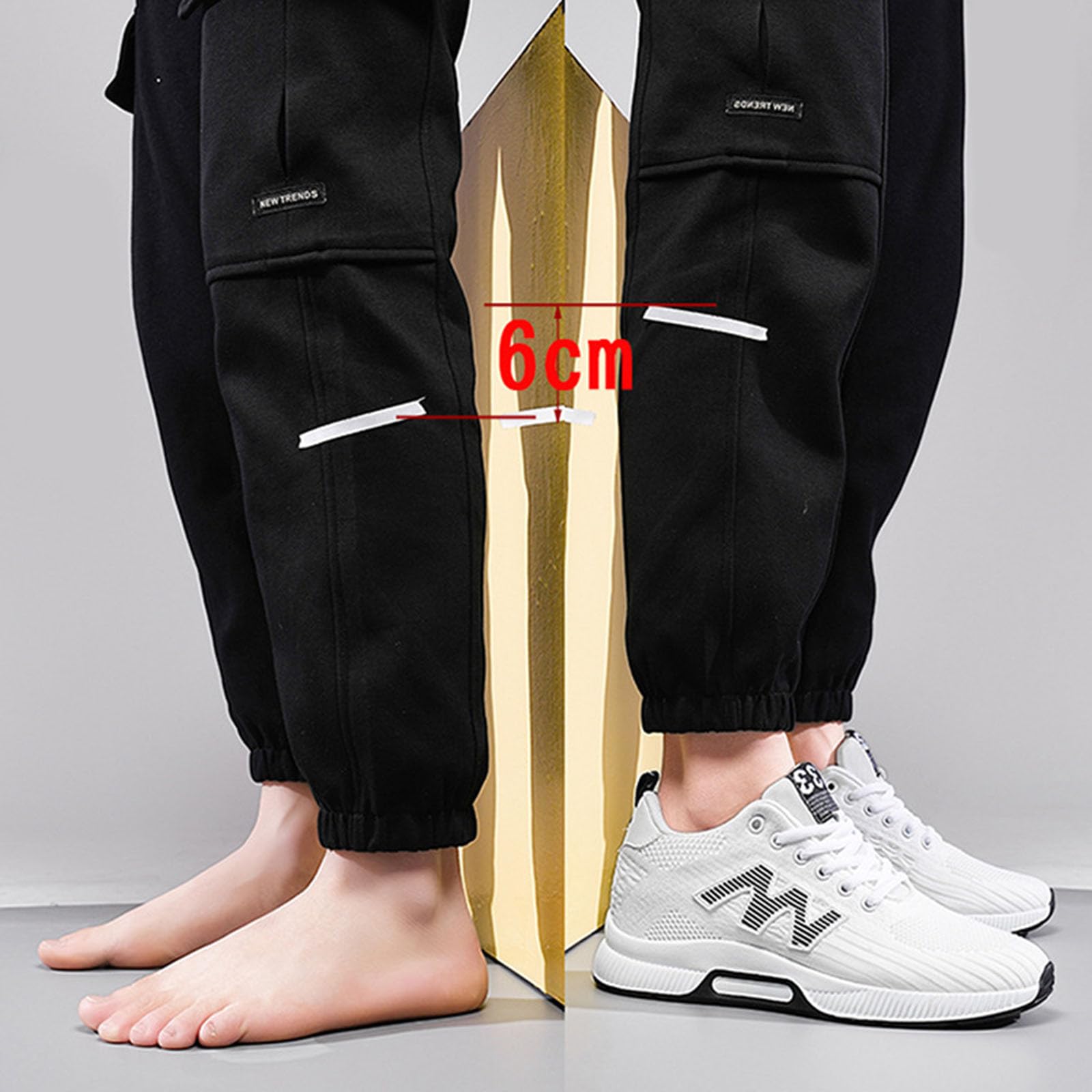 Zapatos con Alzas para Hombre, Zapatillas Deportivas Informales de Malla, Ligeras, Transpirables, con Cordones y tacón de elevación Oculto para Hombre de cm. # L