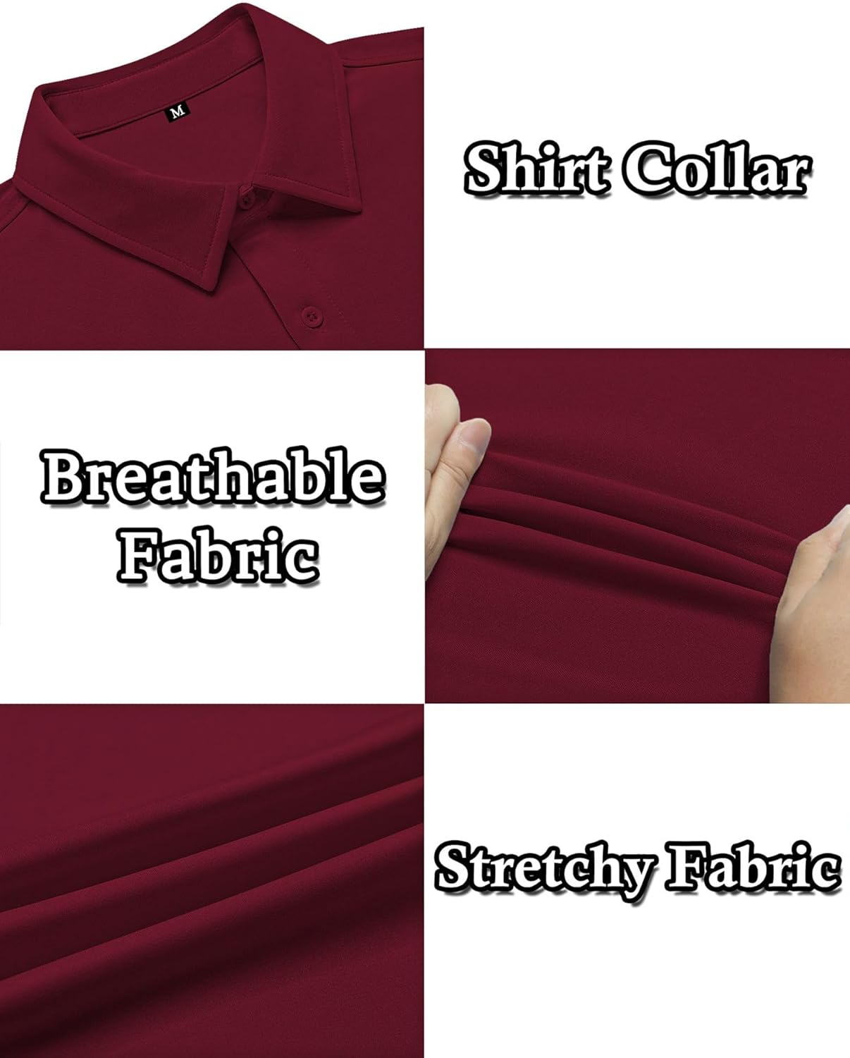 Mens Casual Button Down Shirts Short Sleeve Business Solid Summer Dress Shirt Heavyweight - Image 7