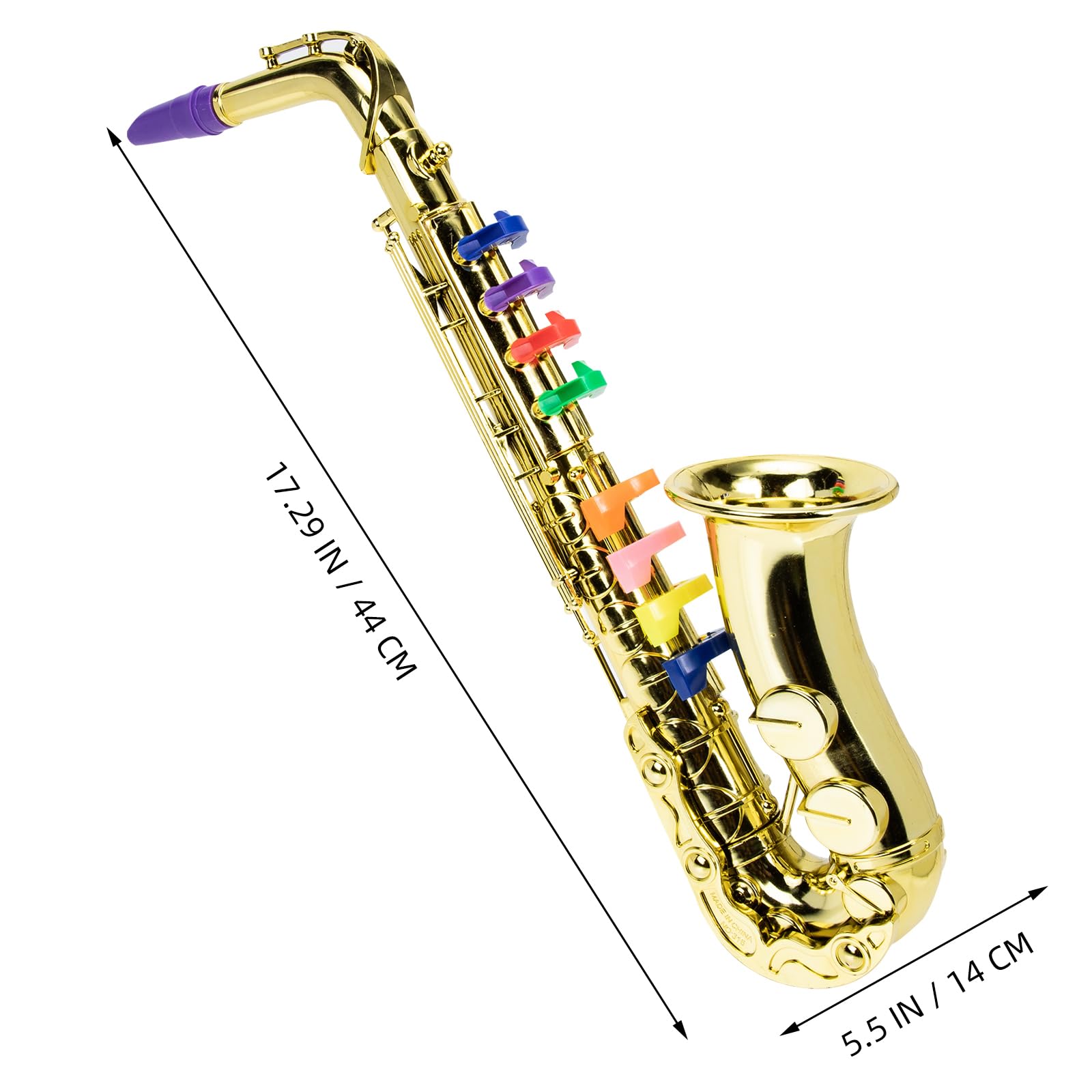SUPVOX Sax Giocattolo Educativo per Bambini Oro, Saxofono Giocattolo, Tromba per Bambini in Plastica