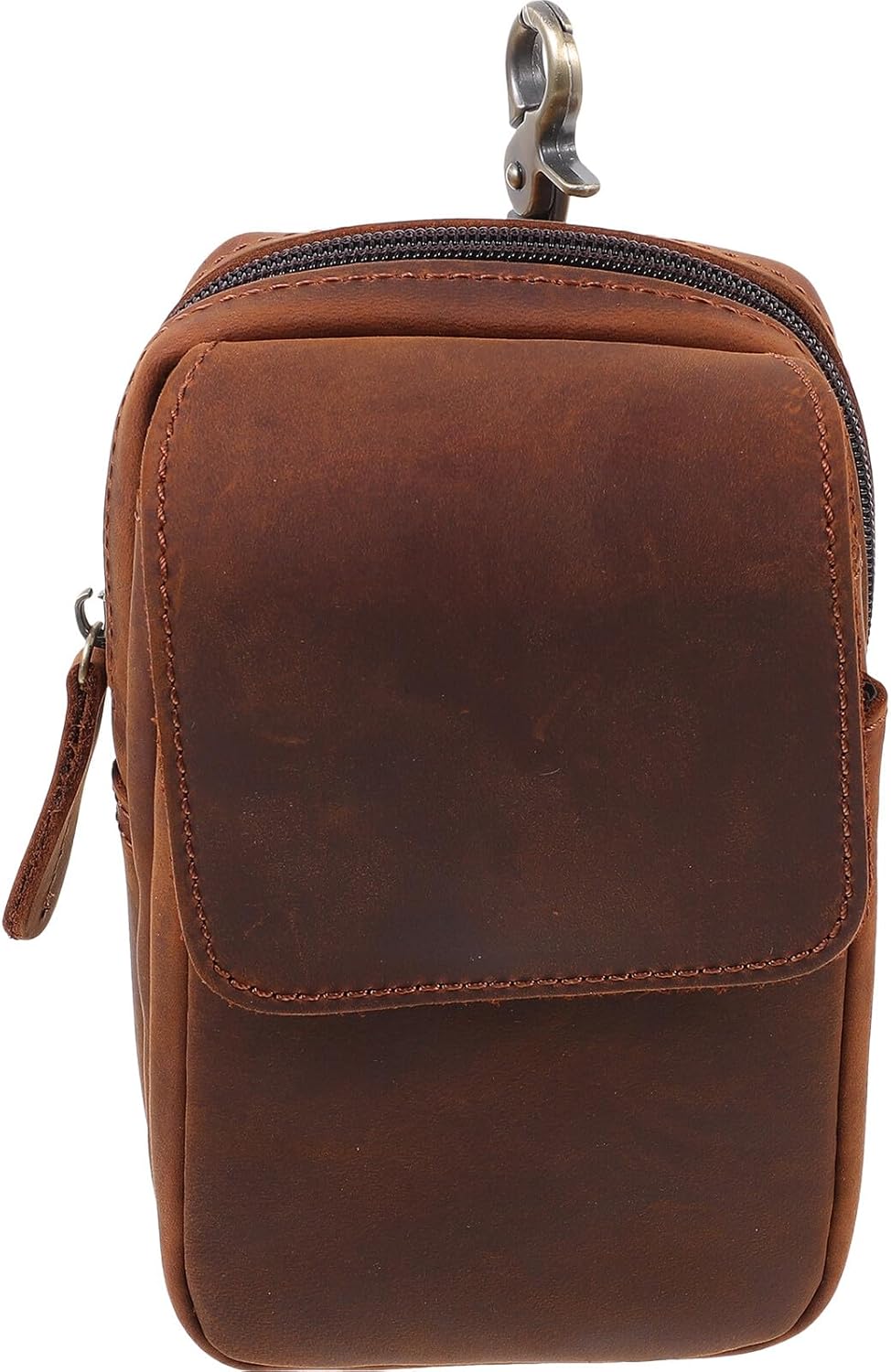 Cabilock Multifunctional Leather Waist Bag Cell Phone Pouch Men’S Retro Anti-Lost Phone Waist Pack Outdoor Mini Storage for Hiking and Worksite