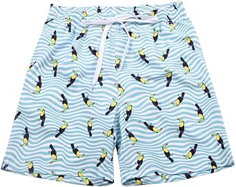 Hopgo Mens Floral Printed Swim Trunk Quick Dry Beach Board Shorts