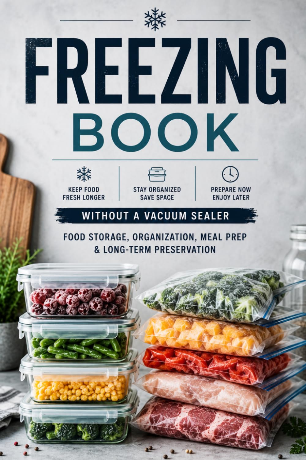 Freezing Book: Food Storage, Organization, Meal Prep & Long-Term Preservation Without a Vacuum Sealer for Vegetables, Fruits, Meat & Ready Meals
