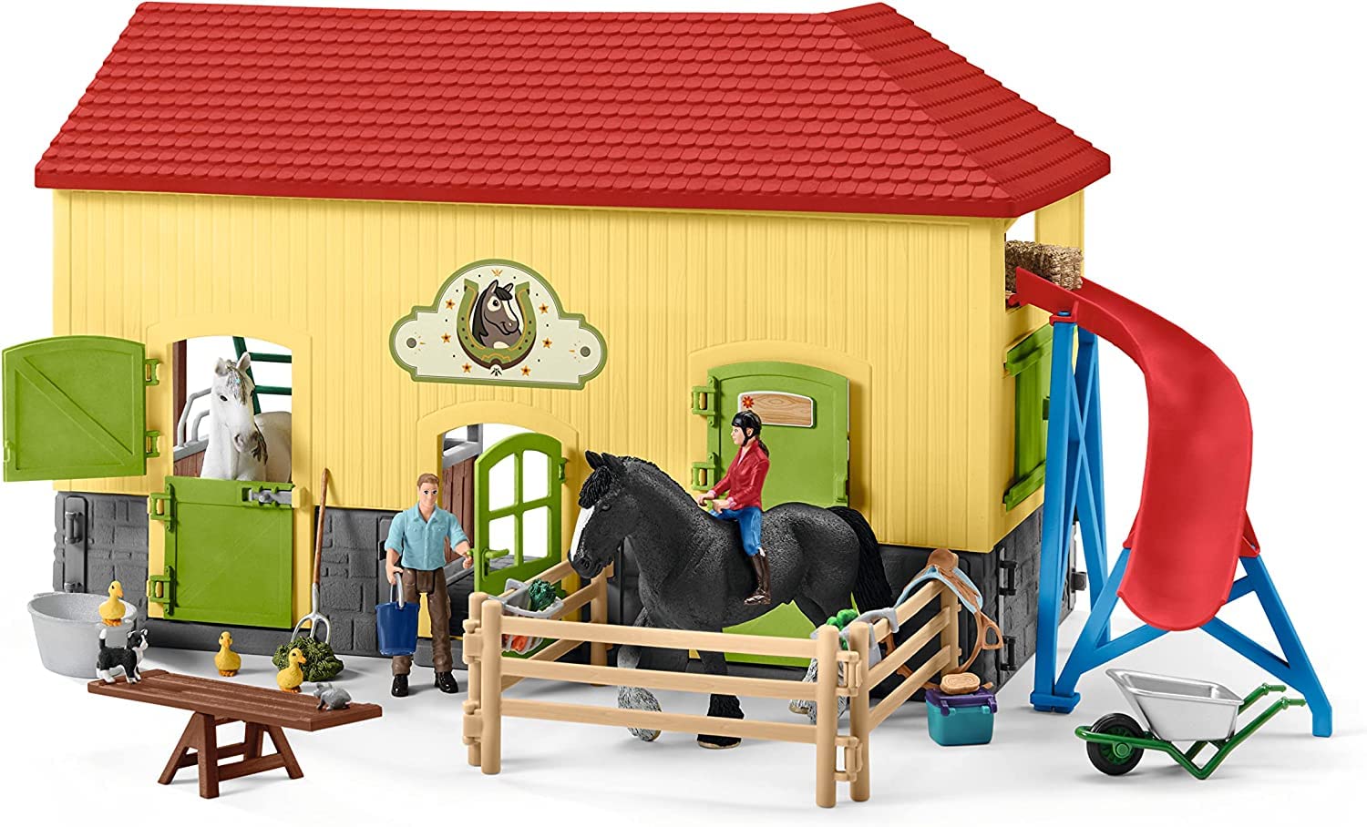 Schleich 42485 Pferdestall, für Kinder ab 3+ Jahren, Farm World - Spielset