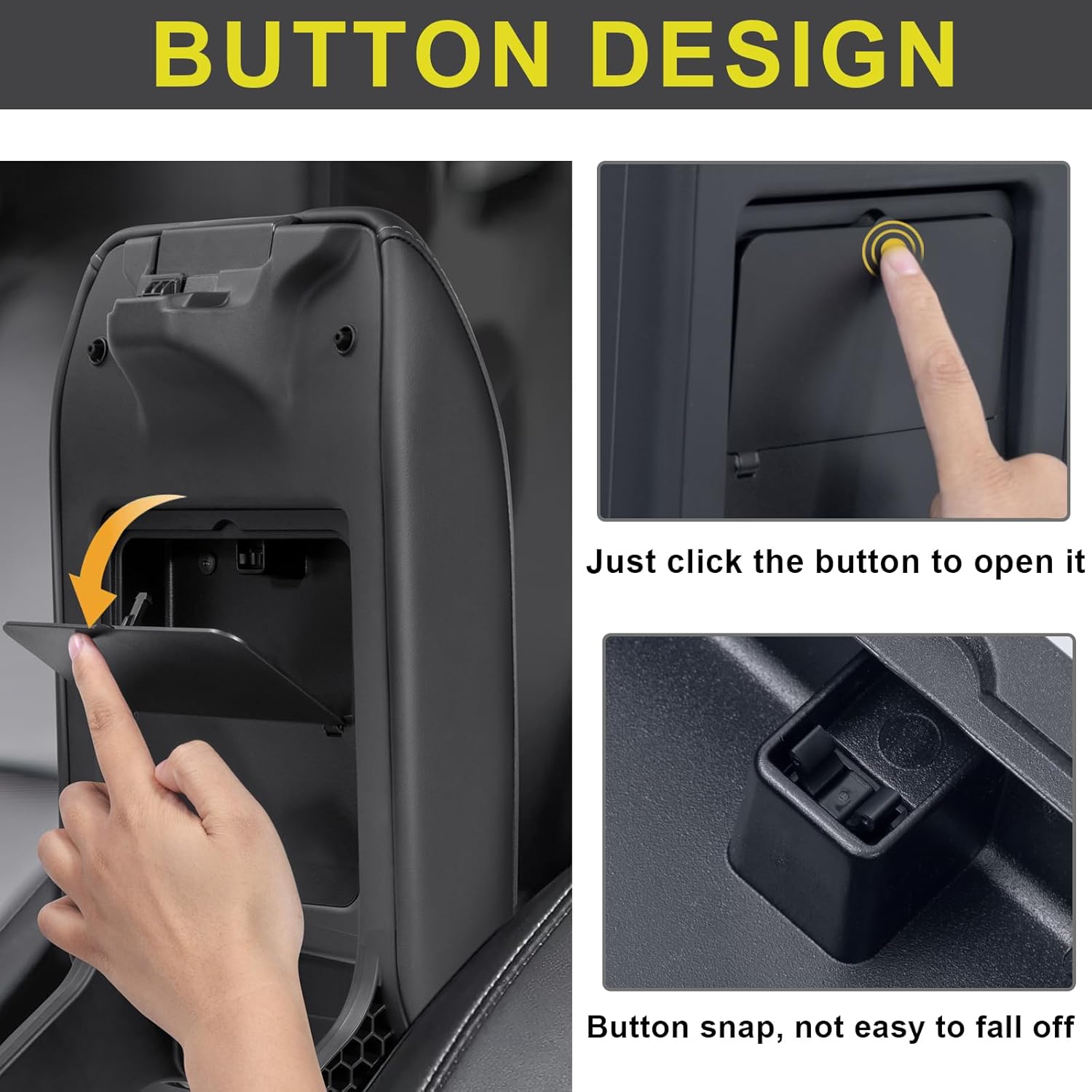 PIMCAR Center Console Hidden Organizer for 2026 2025 2024 2023 Honda Accord LX EX Sport EX-L Sport-L Touring Hybrid Armrest Box Secret Compartment One-Touch Hidden Storage Accessories