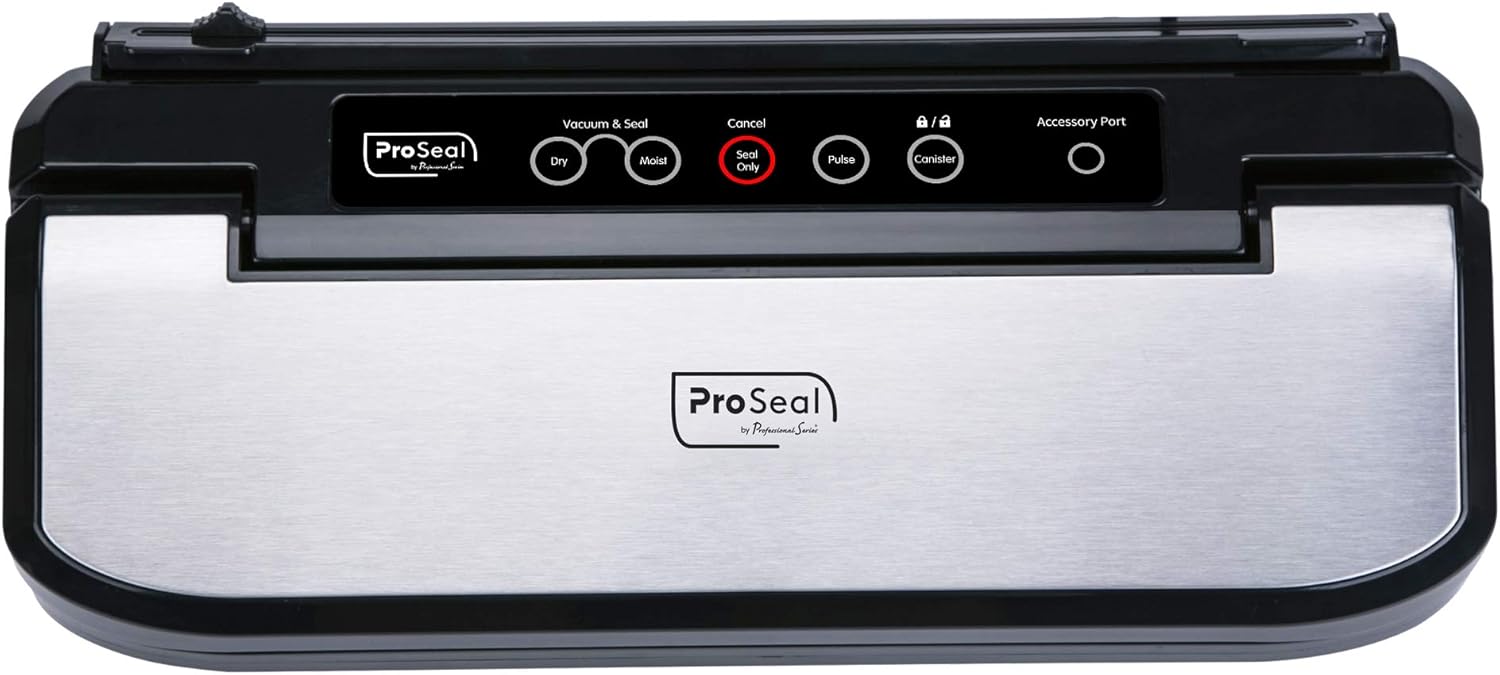 Efst view of the ProSeal Vacuum Sealer Machine with control panel visible.