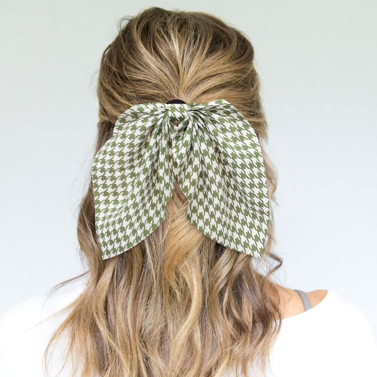 2pcs green patterned headband with olive green scrunchie Hair Tie Amazon.com : Set of 2 Solid Scrunchies (Olive Green  main image 3