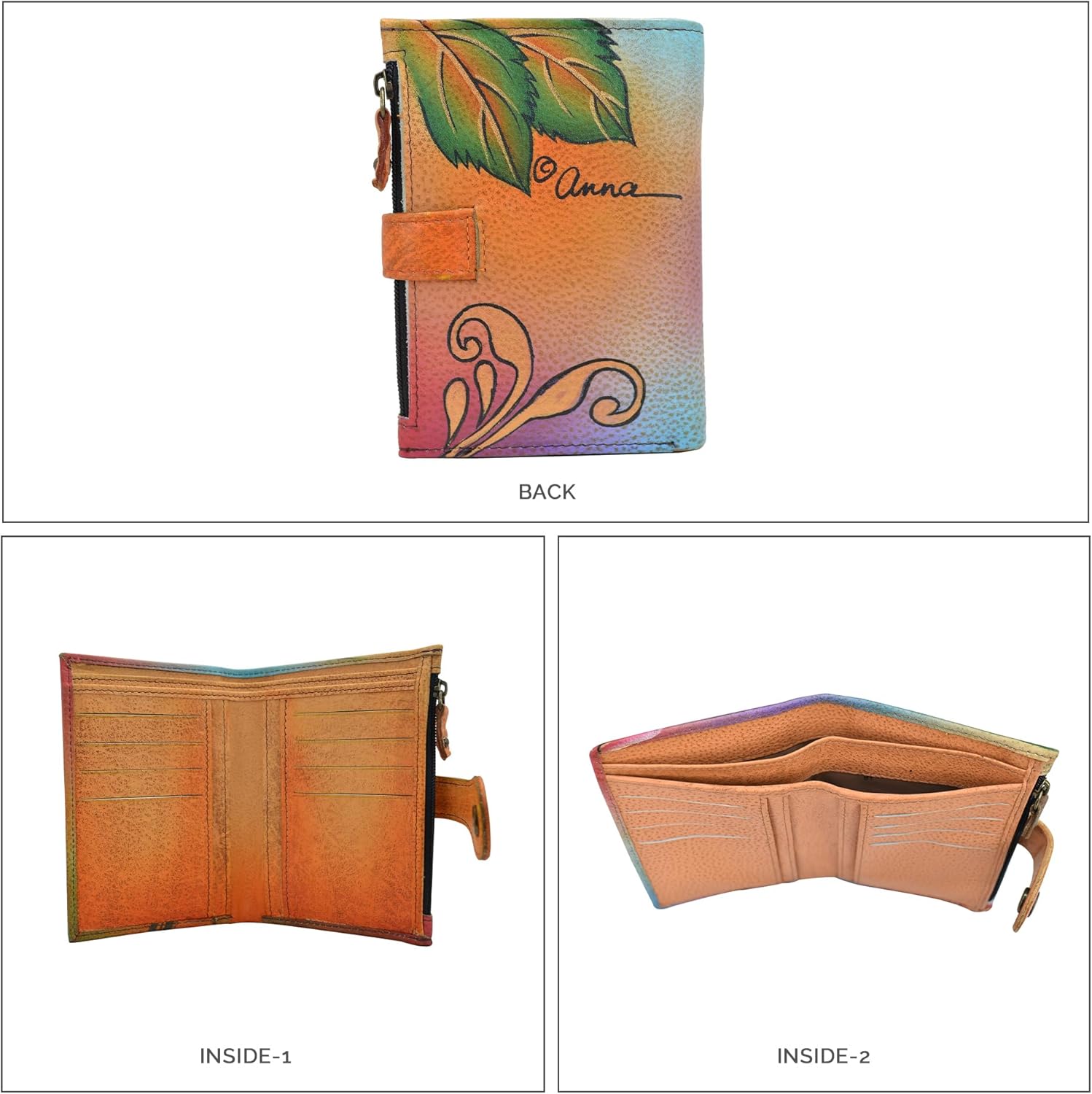 Anna by Anuschka Women's Hand Painted Genuine Leather Ladies Wallet - Image 4