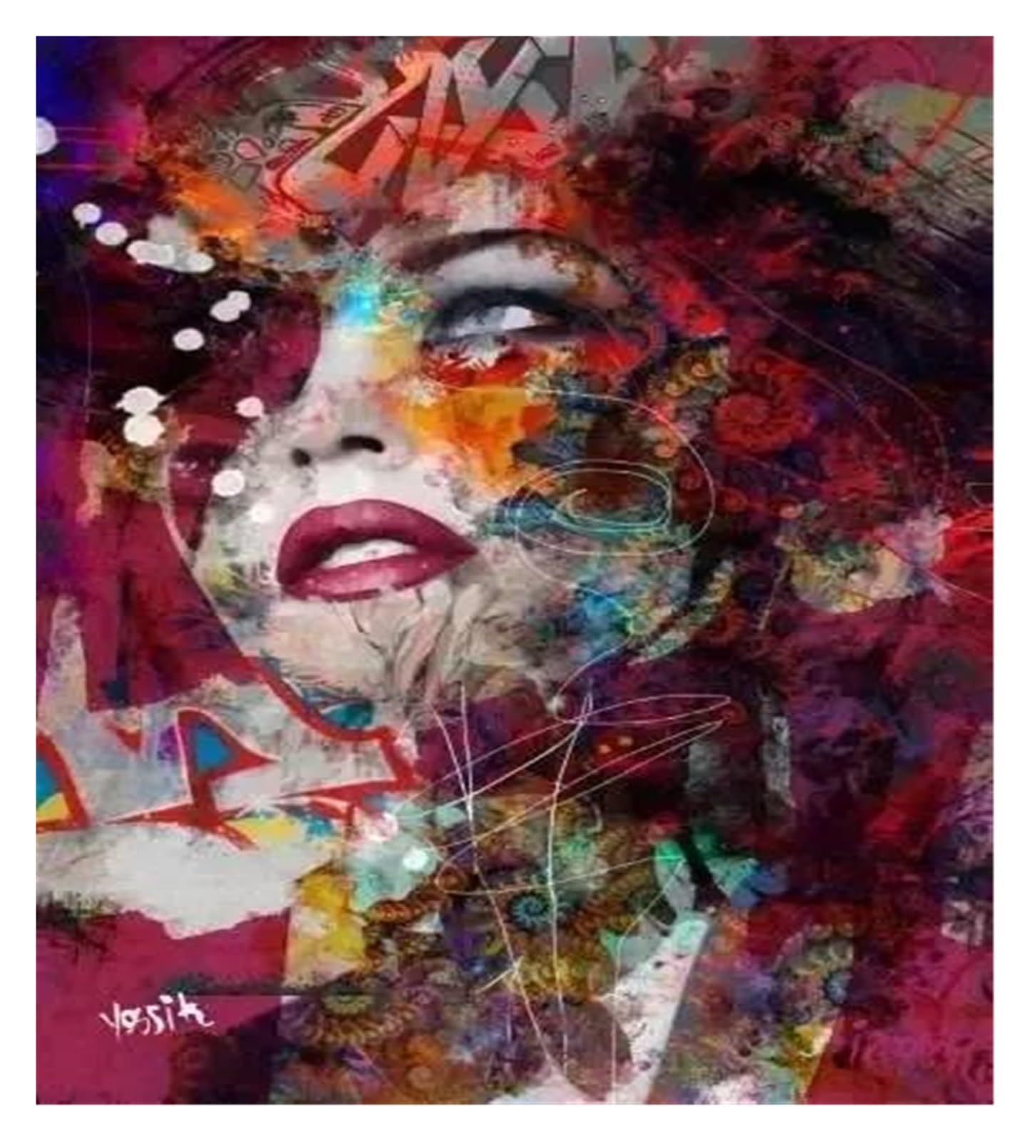 Lienzo impreso de retrato de mujer con máscara africana, arte de pared abstracto de alta calidad