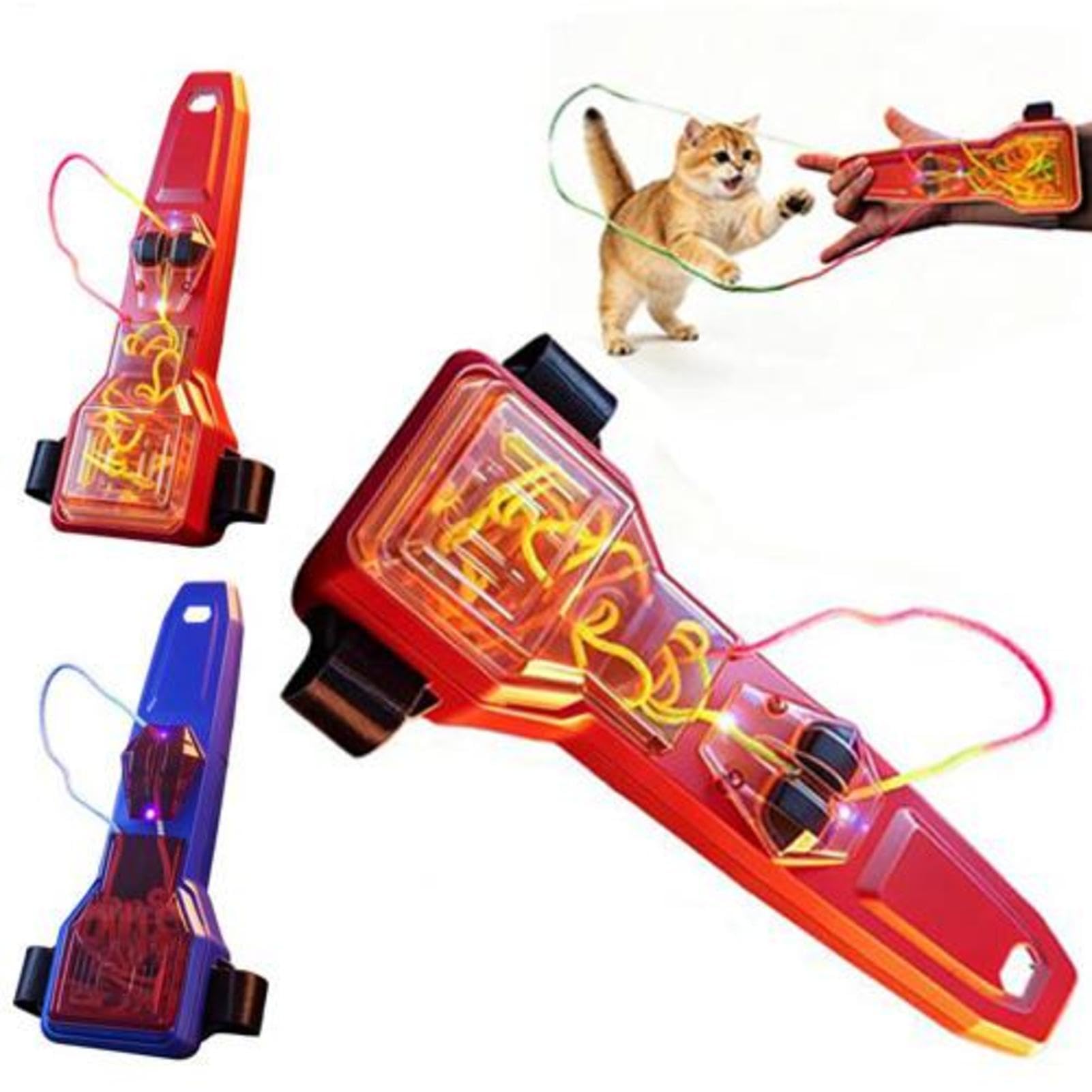 Web Slinger Fidget Toy, Glow Electric String Toy, String Rope Launcher, Electric Funny Cool Interactive Fidget Toys, For Cat Teaser Kids Girl Boy Indoor Outdoor Garden Yard Beach Playground School