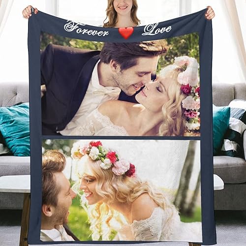 UNXUECO Mantas personalizadas con texto fotográfico, manta personalizada con imagen para bebé, madre, padre, adulto, amigo, amantes, perros,