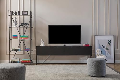 Miniatura 6 de Moonwalk - Estantería moderna y elegante con estante abierto, estantes de madera de ingeniería y marco de acero con recubrimiento en polvo, ideal