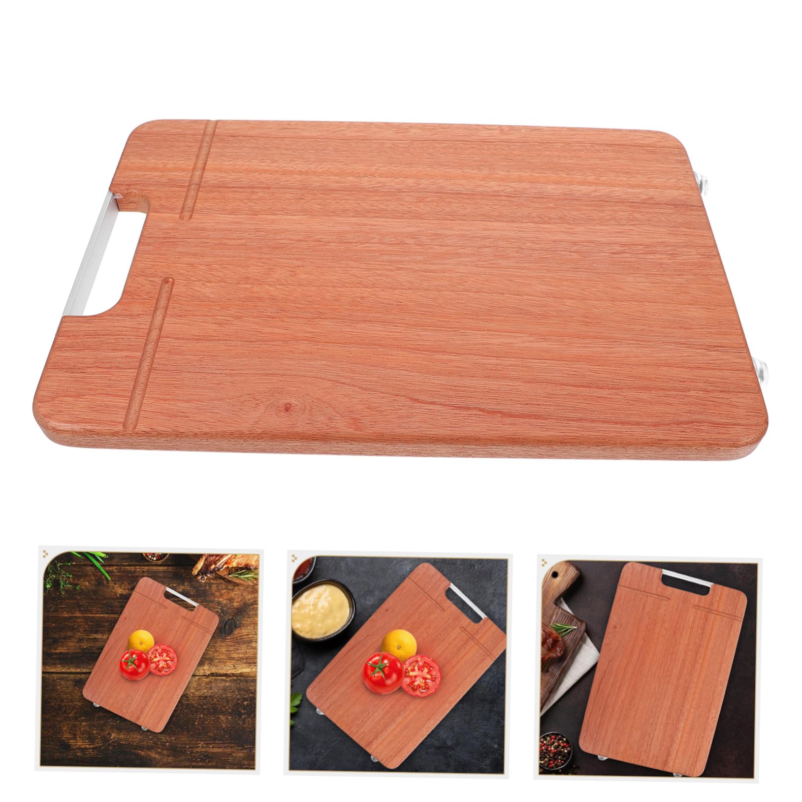 ULTECHNOVO Tagliere Per Verdure in Legno Acacia Con Manico Tagliere Per Alimenti Da Cucina Vassoio Antiscivolo