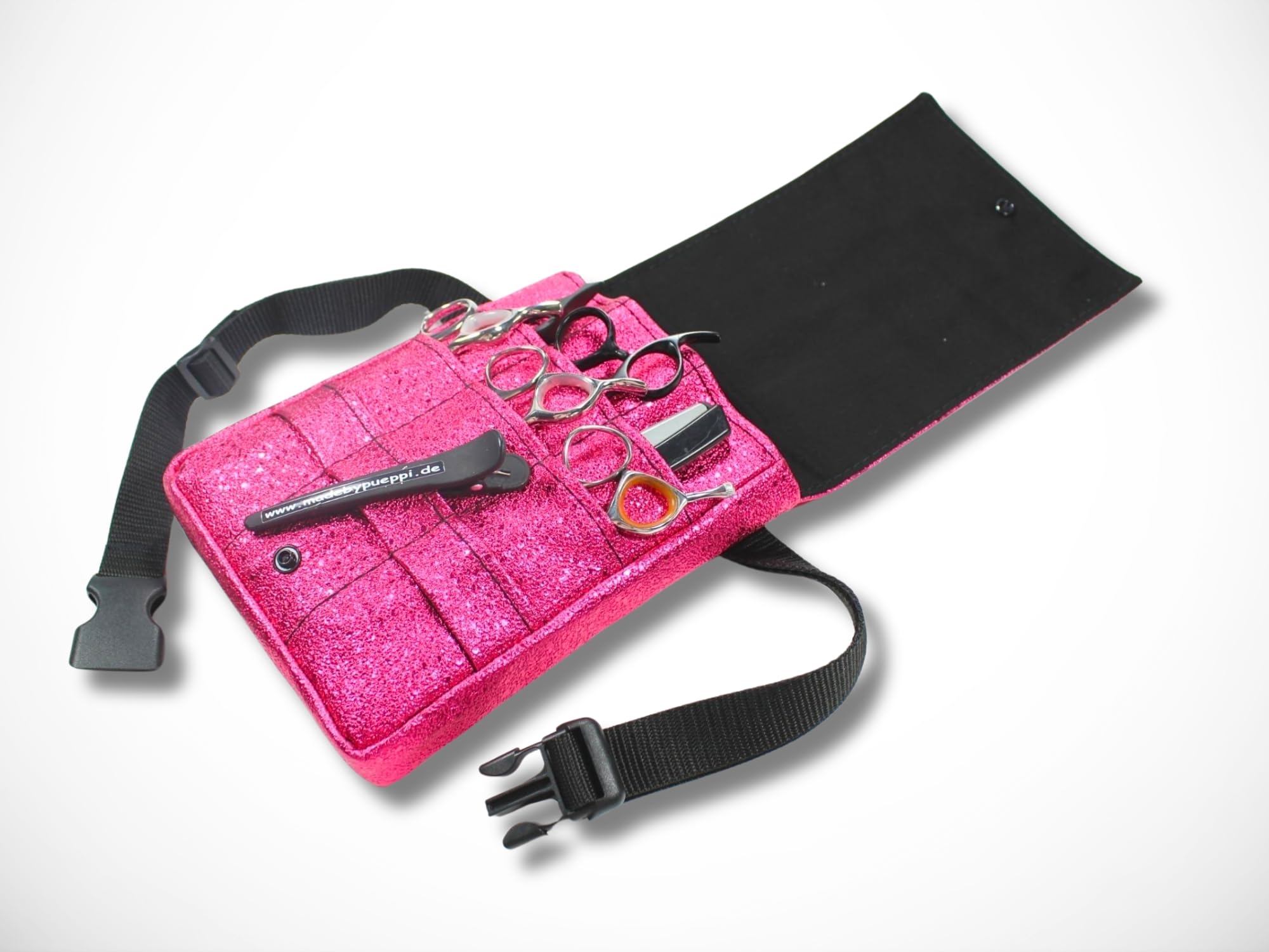 Glitzer Effekt Friseurtasche Pink Friseur Werkzeugtasche Scherentasche Friseurgürtel Friseurschere Salon