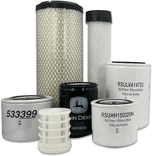 HERO Kit de filtro de mantenimiento para tractor utilitario John Deere 3025E modelo año 2017-2022 (filtro de aire de sello radial)