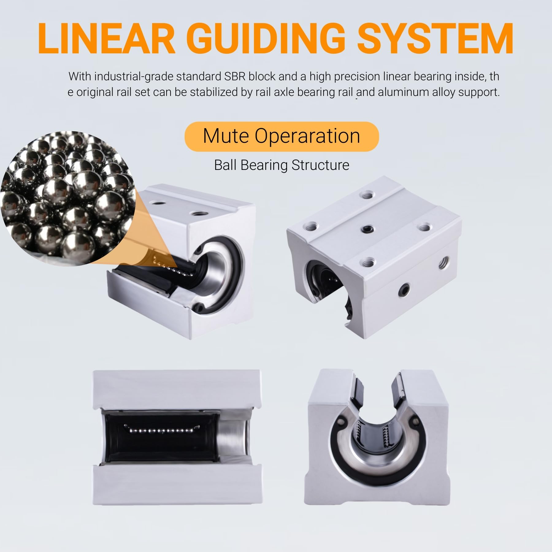 SBR20 3000mm Linearführung Gespleißte Linearschienen mit SBR20UU Lagerblöcken für DIY 3D-Drucker
