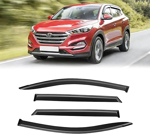 Miniatura 77 de Visera de ventana para Jeep Cherokee 1984-2001 (Excluye Modelo Limited), Protectores Guards Shields de lluvia de canal exterior, Deflector