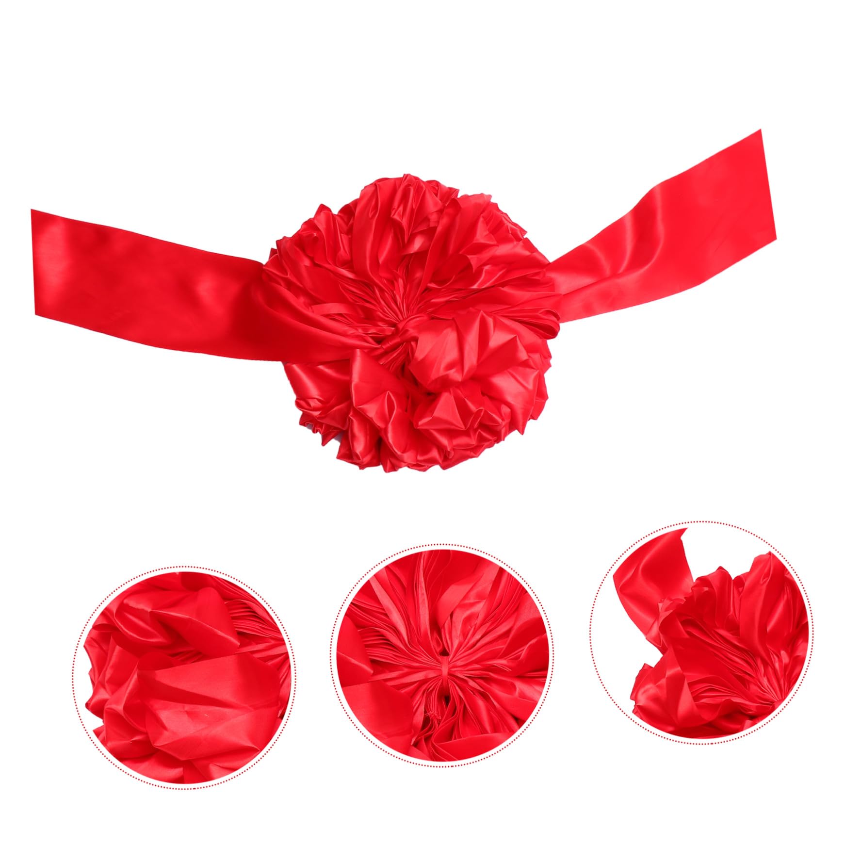 PRETYZOOM 2 STK Hochzeit Auto Dekoration Blumenstrauß Deko-Requisite Für Hochzeitsautos Blumenkugel Für Alles Zum Geburtstag Auto Bogen Blumenball-Requisite Ornament Rot Seidenmaterial